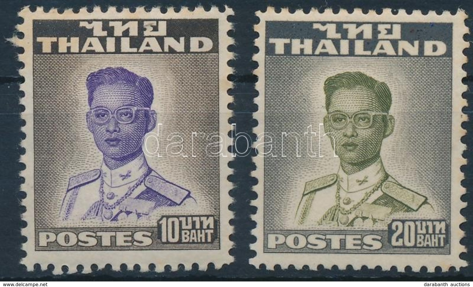 ** Thaiföld 1951 Forgalmi Mi 294A-295A (halvány Rozsda/ Light Stain, 294 Enyhe Törés / Folded) (Mi EUR 750,-) - Other & Unclassified