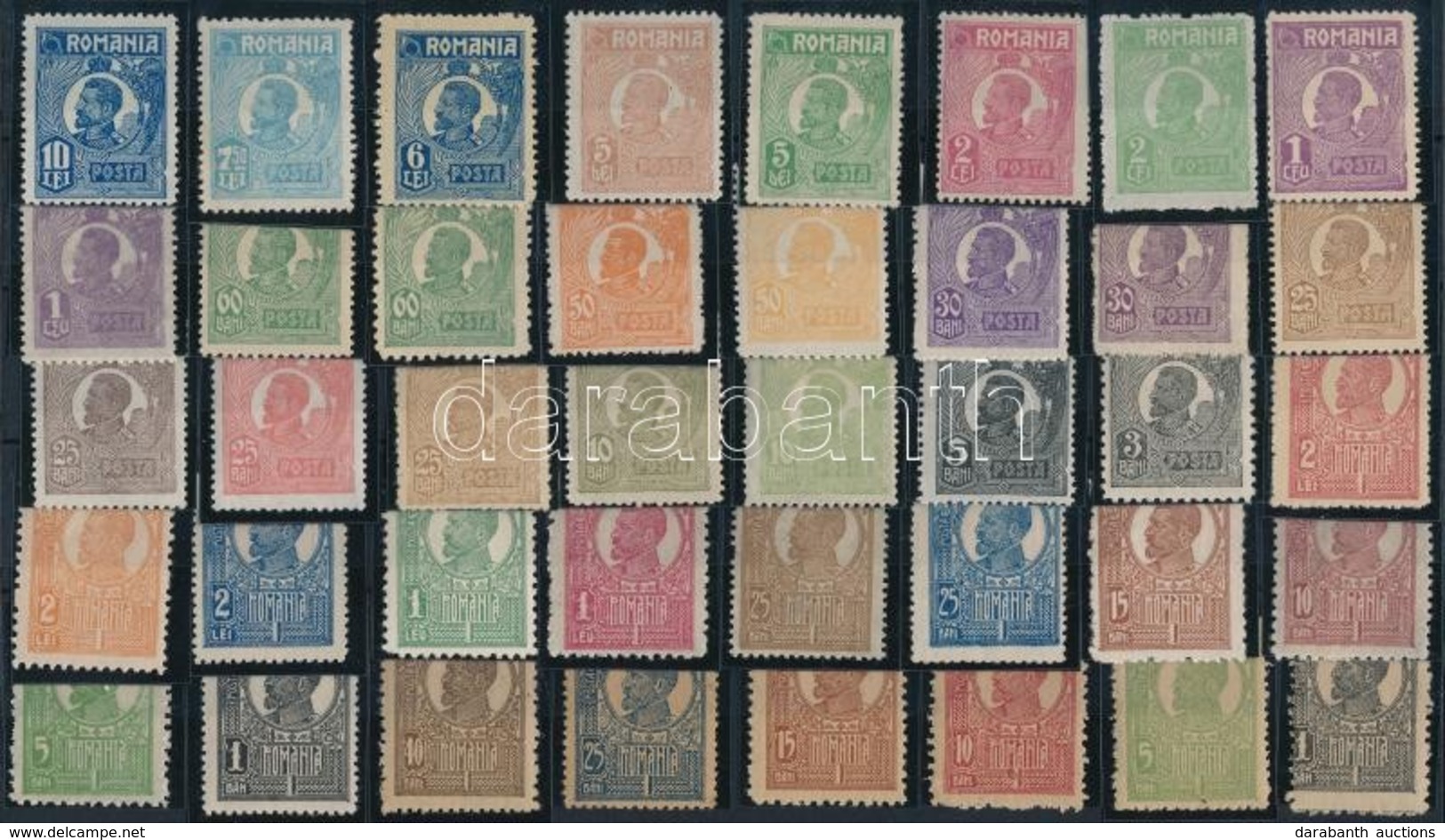 ** * Románia 1920-1927 40 Db-os Ferdinánd Tétel Stecklapon - Other & Unclassified