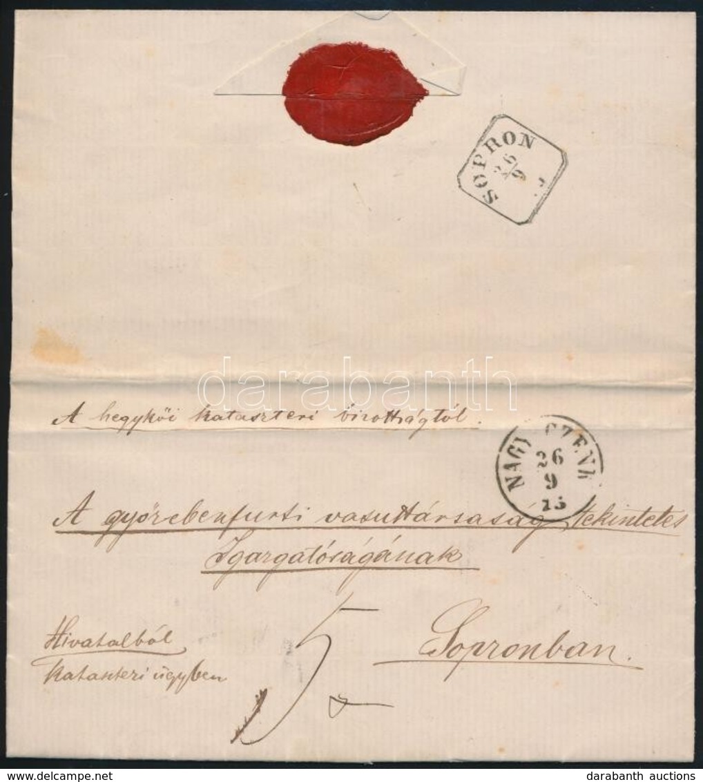 1875 A GYSEV Igazgatóságnak Feladott Levél Sopronba 'NAGY-CZENK' - Other & Unclassified