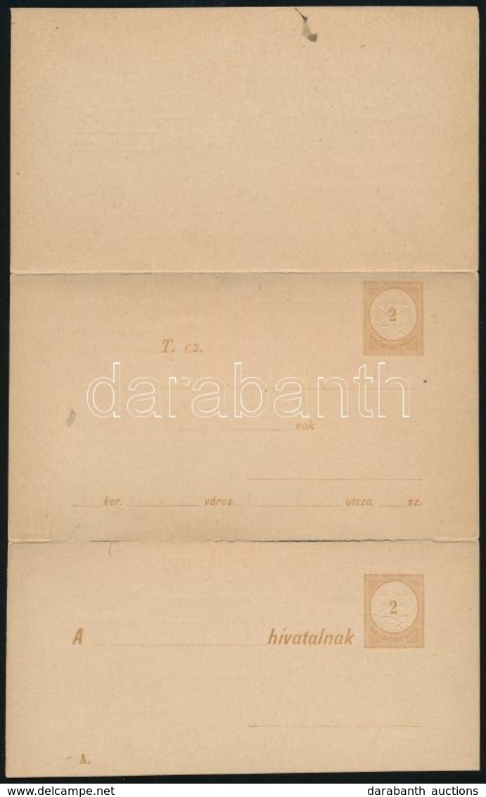 1884 Használatlan Adóintés 'A' Minta (4.500) - Other & Unclassified