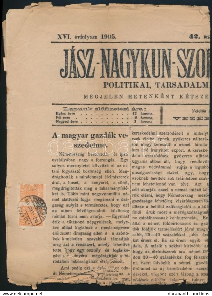 1905 Újság 2 Db Hírlapbélyeggel - Sonstige & Ohne Zuordnung