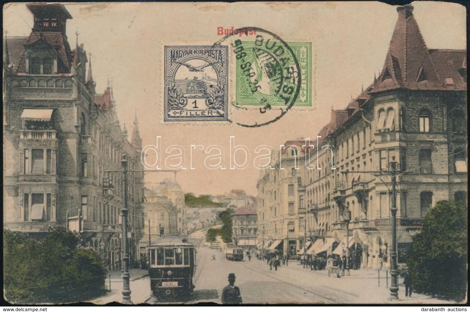 1908 TCV Képeslap 5+1f Bérmentesítéssel Nyomtatványként Kubába Küldve, 'HABANA' érkezési Bélyegzéssel - Sonstige & Ohne Zuordnung