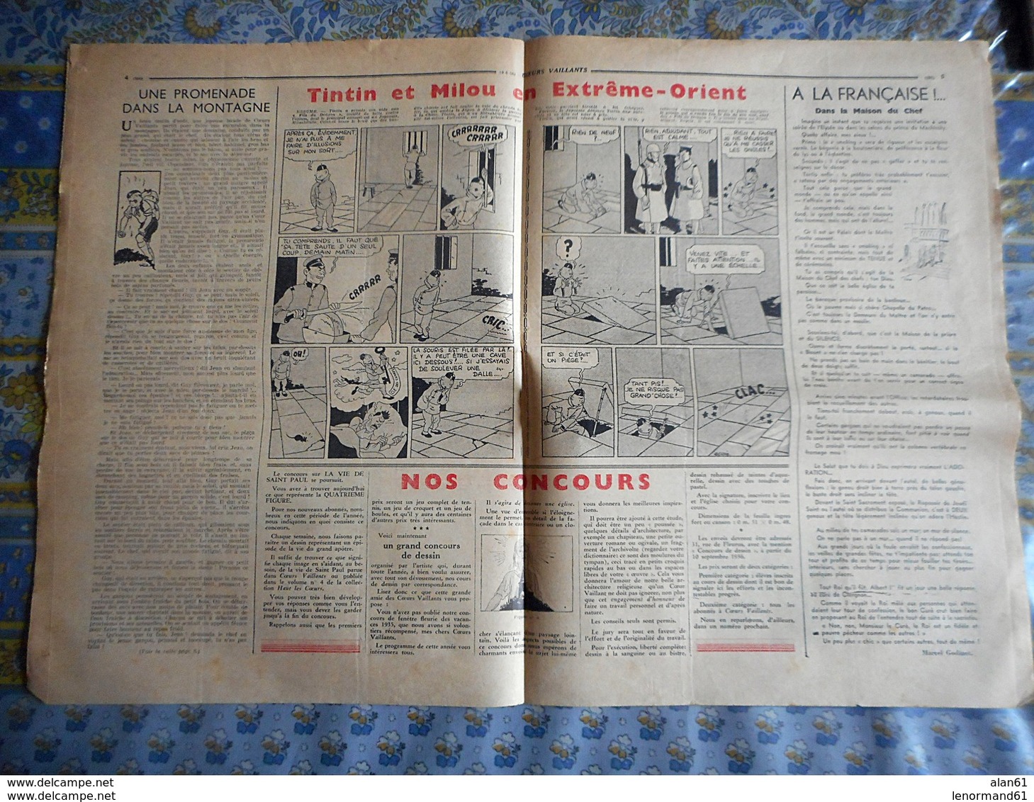 COEURS VAILLANTS 1936 N° 32 LE RAYON DU MYSTERE TINTIN ET MILOU En EXTREME ORIENT HERGE - Tintin