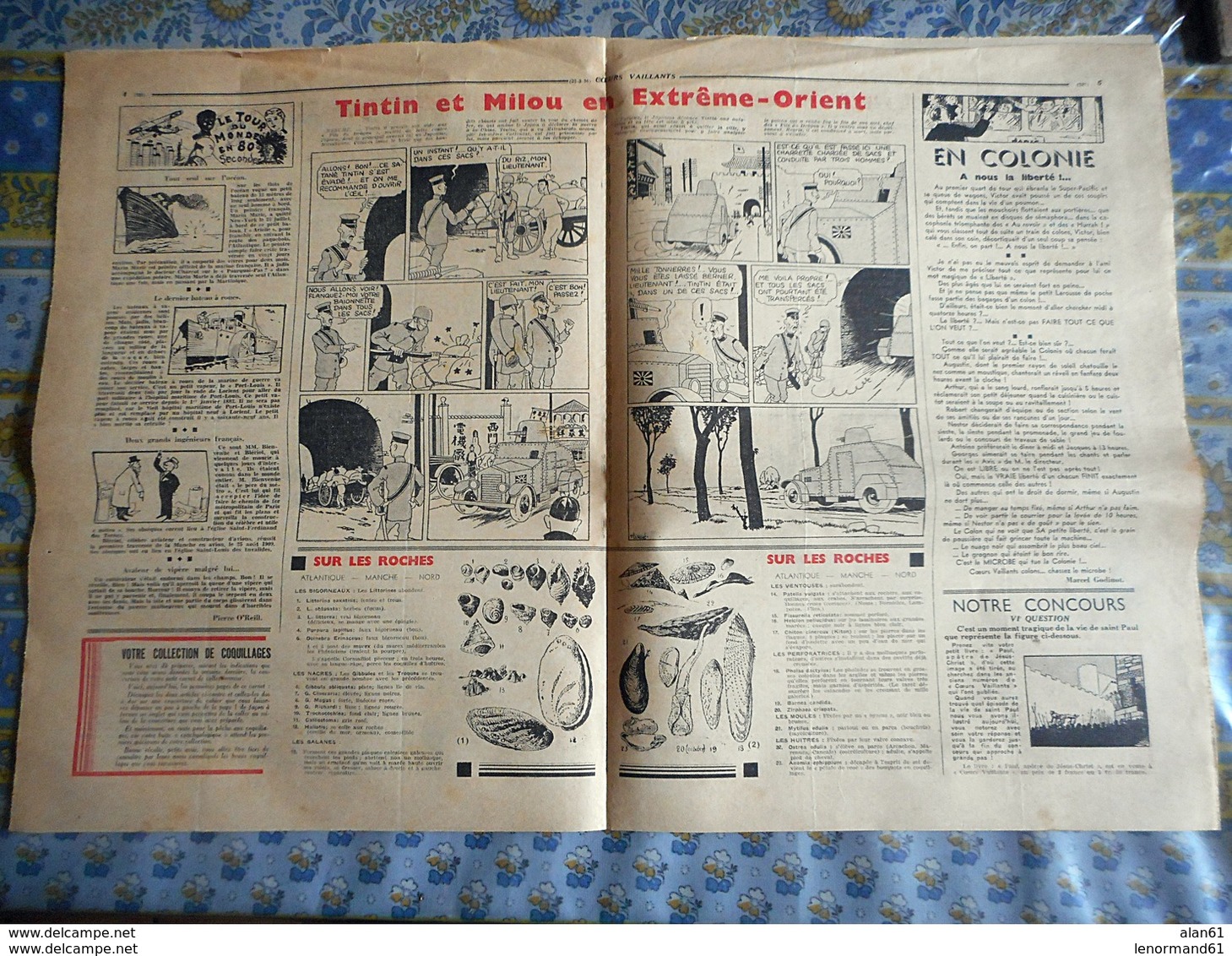 COEURS VAILLANTS 1936 N° 34 LE RAYON DU MYSTERE TINTIN ET MILOU En EXTREME ORIENT HERGE - Tintin