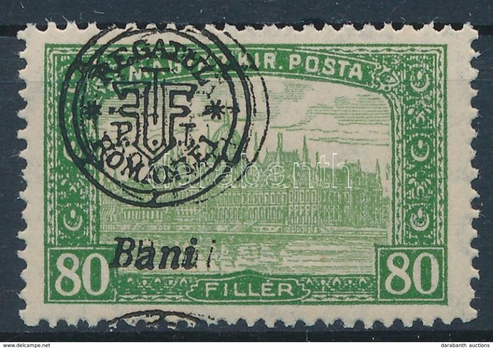 ** 1919 Parlament 80f Dupla Felülnyomással, Bodor Vizsgálójellel - Other & Unclassified