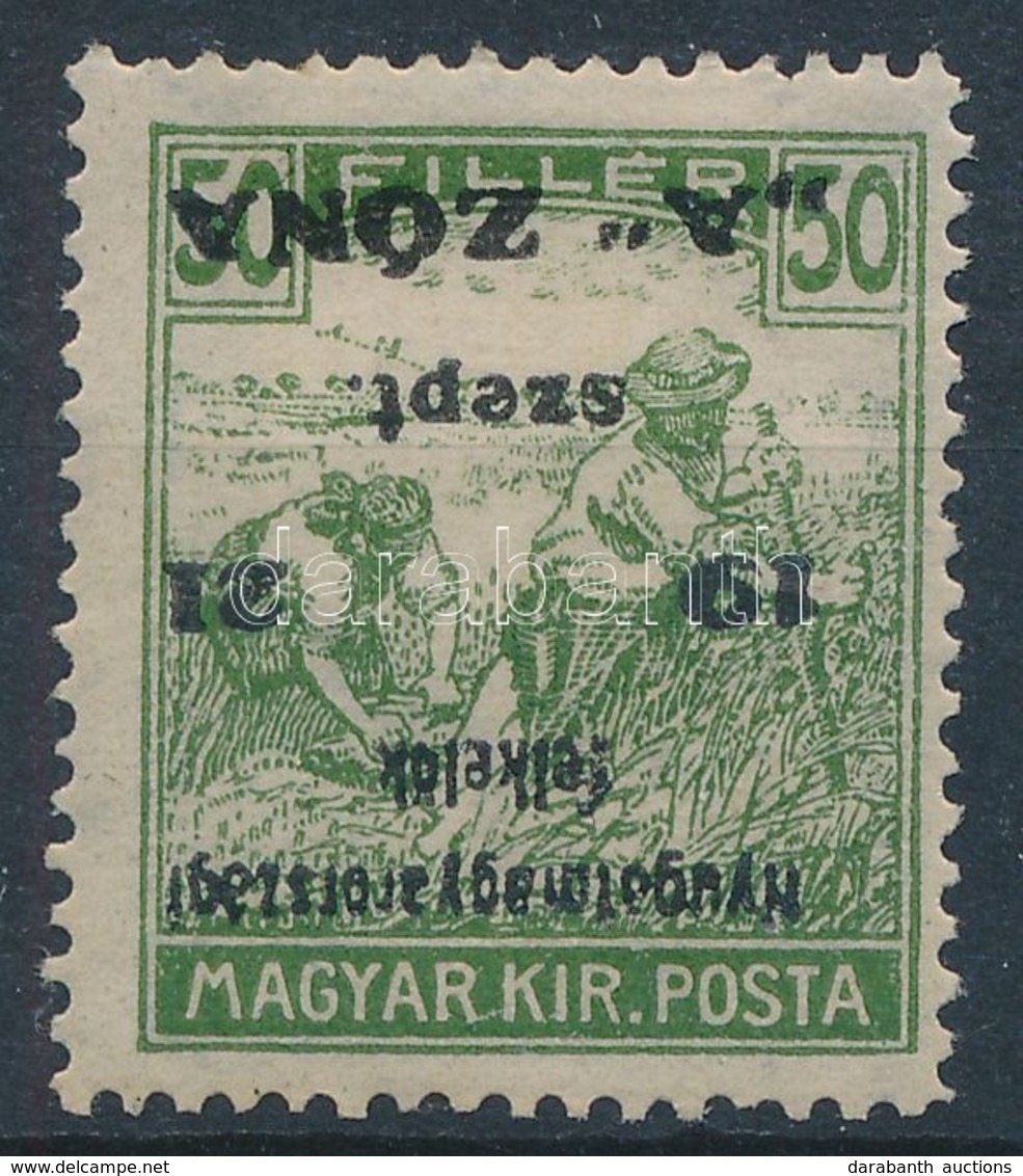 * 1921 Nyugat-Magyarország II. Halálfejes Kiadás 50f Fordított Felülnyomással, Halálfej Nélkül - Other & Unclassified