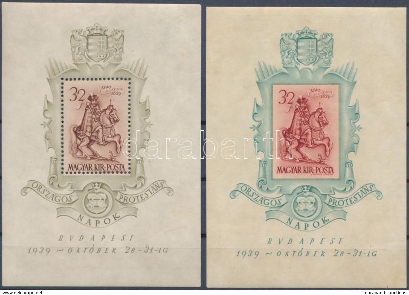 * 1939 Bethlen Blokkpár (rozsda / Stain) - Other & Unclassified