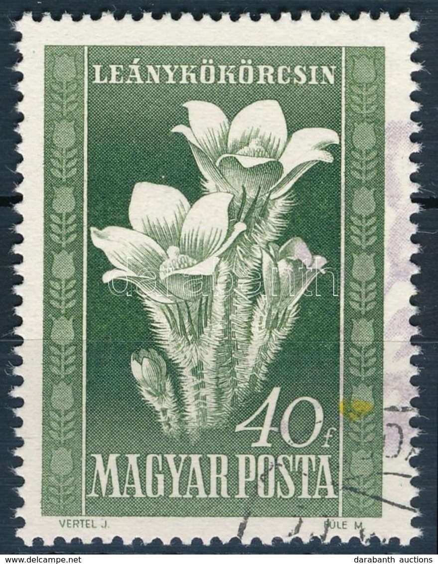 O 1950 Virág 40f A Lila és A Sárga Színek Látványos Elcsúszásával - Sonstige & Ohne Zuordnung
