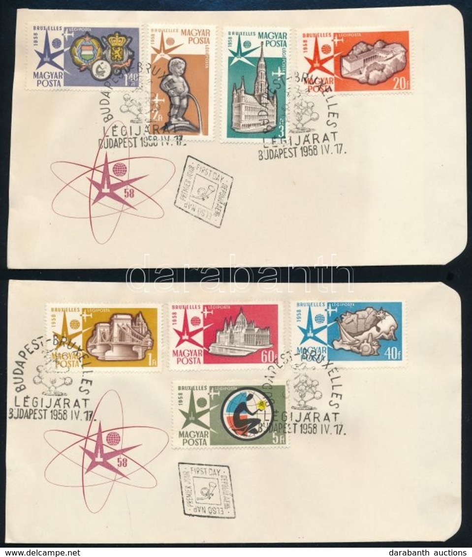 1957/1958 Nagy Októberi Szocialista Forradalom (IV.) Sor FDC-n + Brüsszeli Világkiállítás Sor FDC-n - Sonstige & Ohne Zuordnung