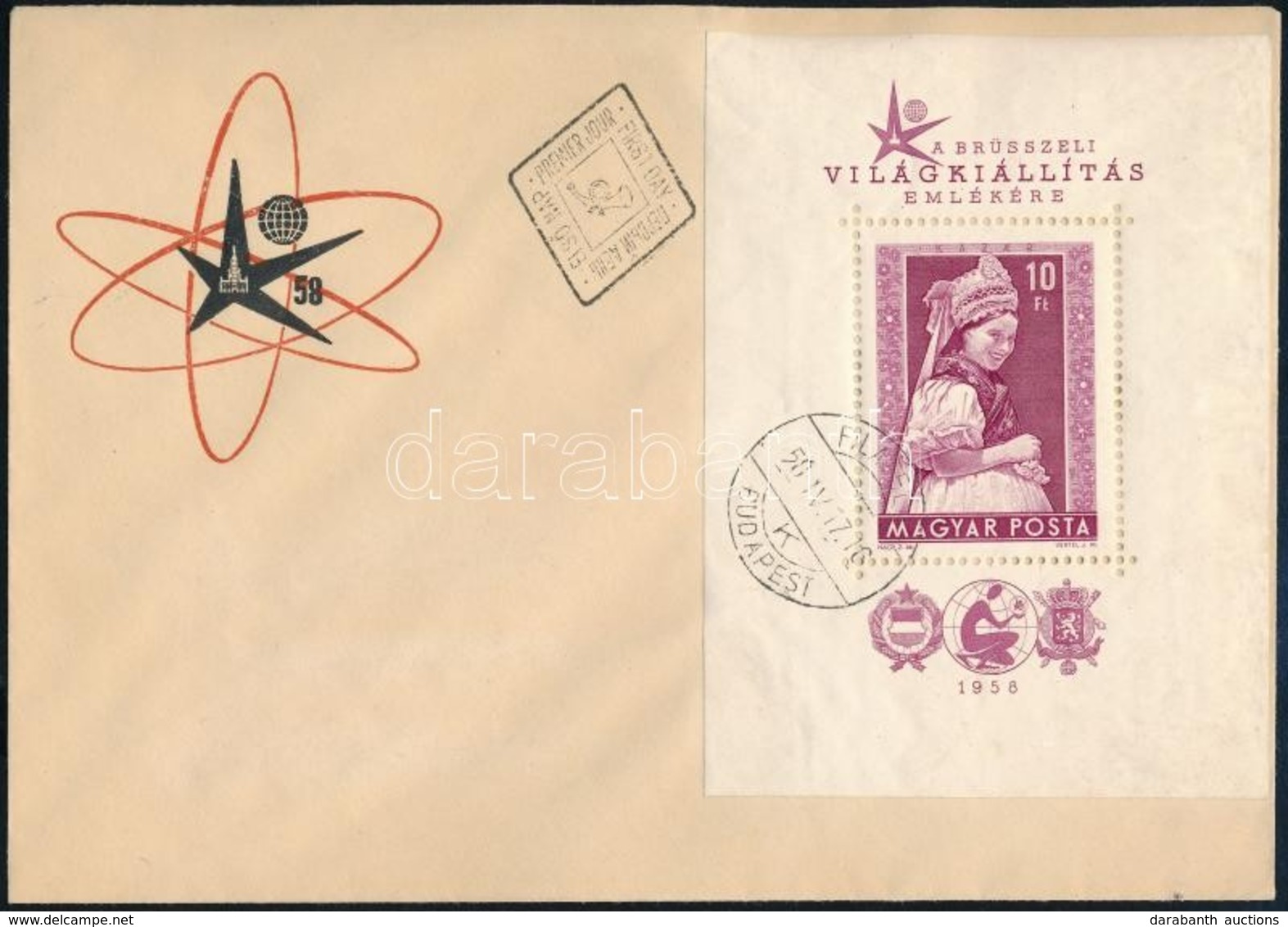 1958 Brüsszeli Világkiállítás Sor + Blokk 2 Db FDC-n (6.490) - Other & Unclassified