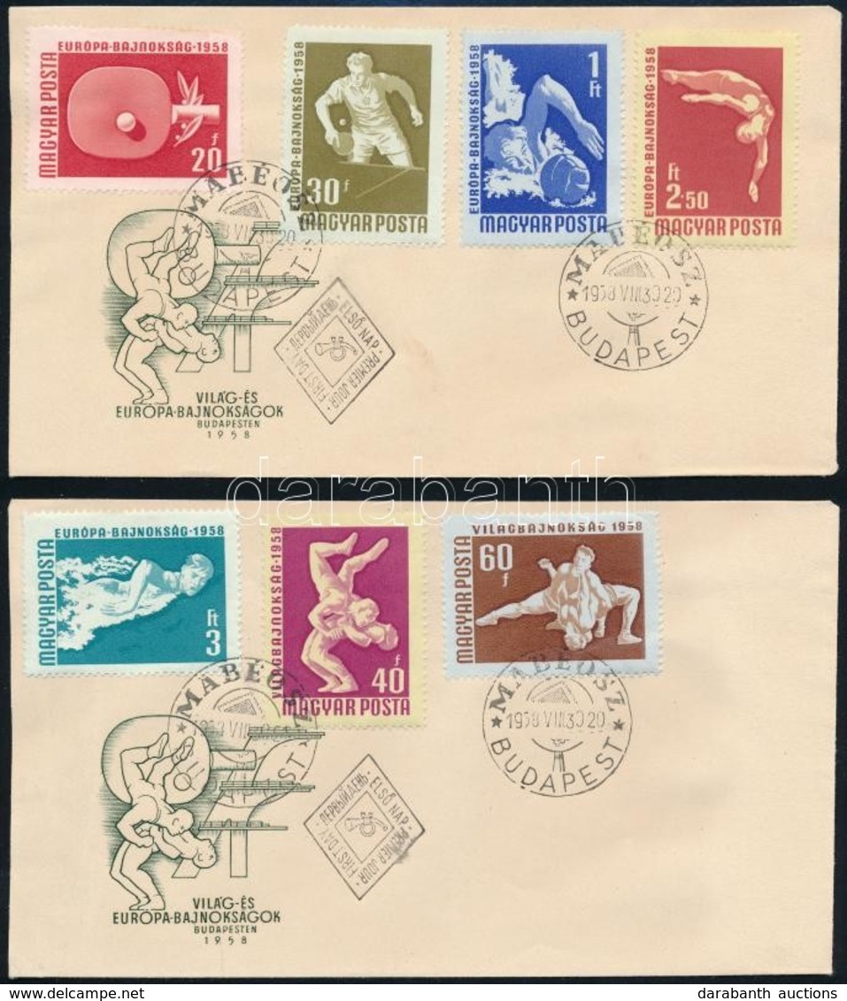 1958-2959 Sport (III.) Sor 2 Db FDC-n; Nemzetközi Geofizikai Év Sor 2 Db FDC-n; Haydn-Schiller Sor 2 Db FDC-n - Other & Unclassified