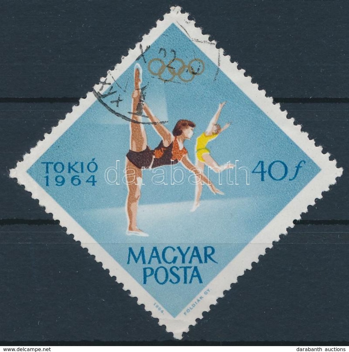 O 1964 Tokiói Olimpia 40f, Jobbra Tolódott Barna Színnyomat - Other & Unclassified