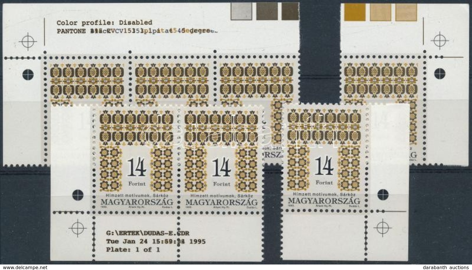 ** 1995 Népművészet 14Ft ívszéli Feliratokkal , Teljes Garnitúra - Sonstige & Ohne Zuordnung