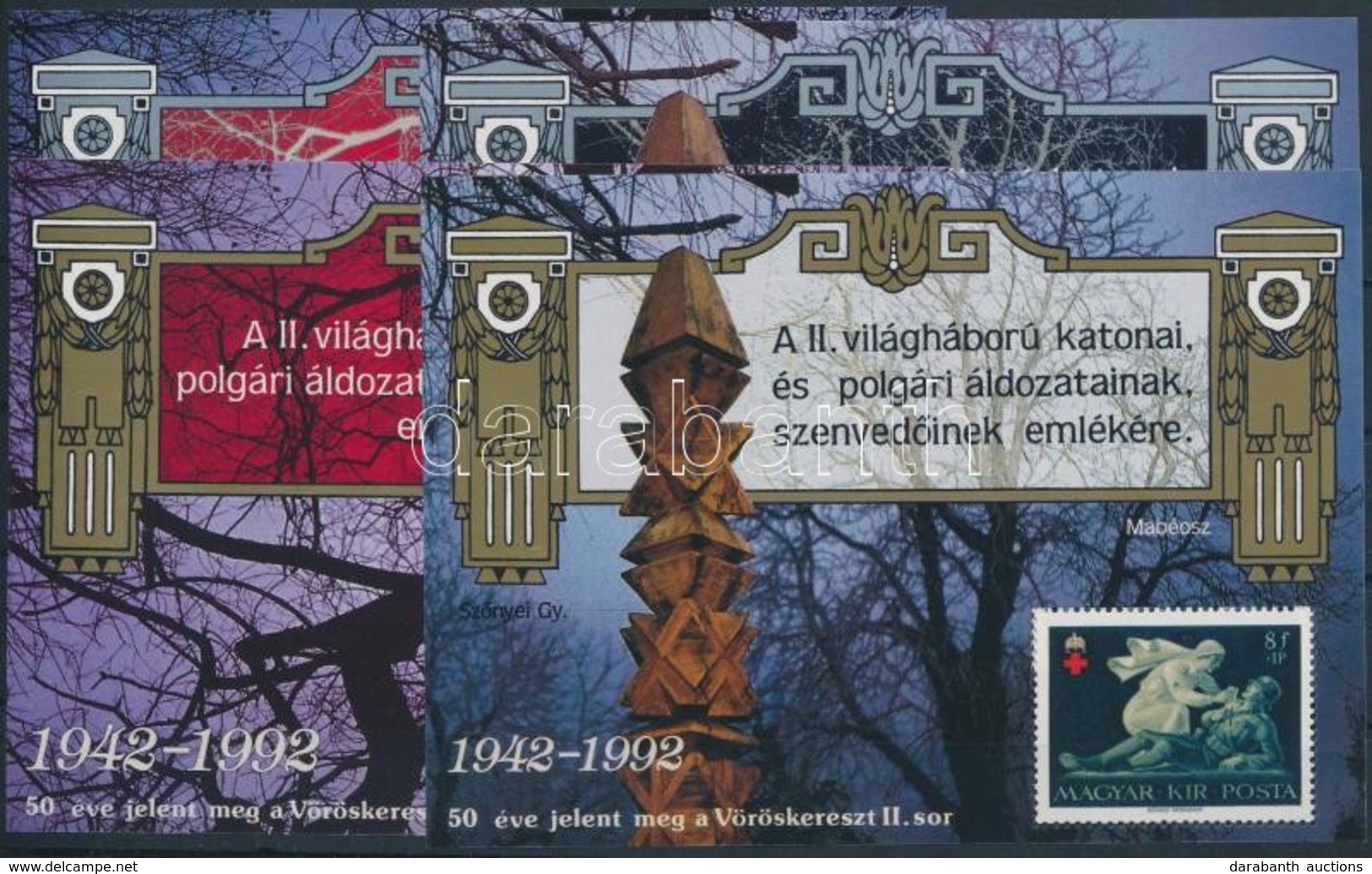 ** 1992 Vöröskereszt I-II Emlékívpár, Arany és Ezüst Változat - Other & Unclassified