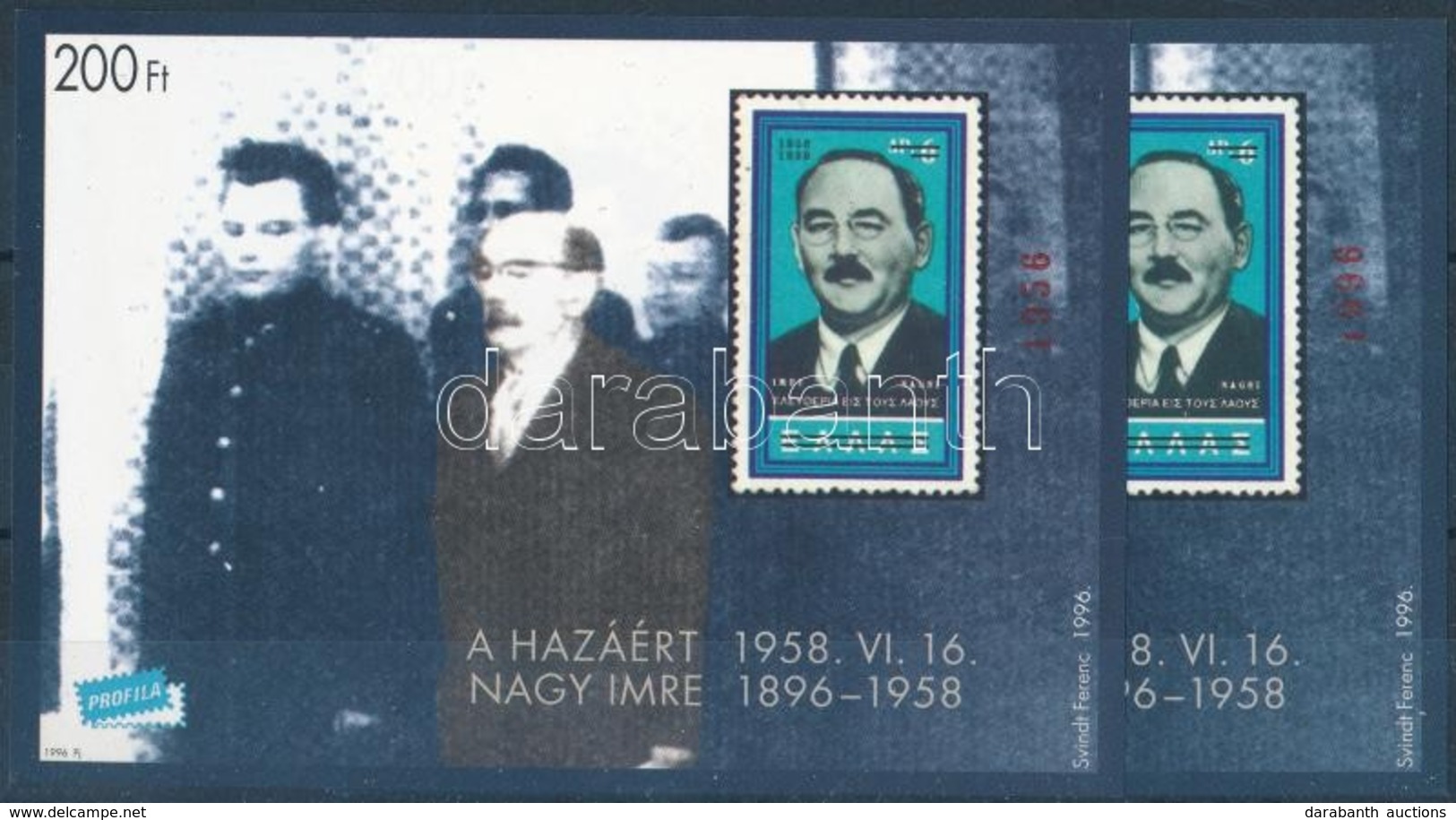 ** 1996/D6 (2x) Nagy Imre -1956. Emlékívpár Sorszám: 1956, 1996 - Other & Unclassified