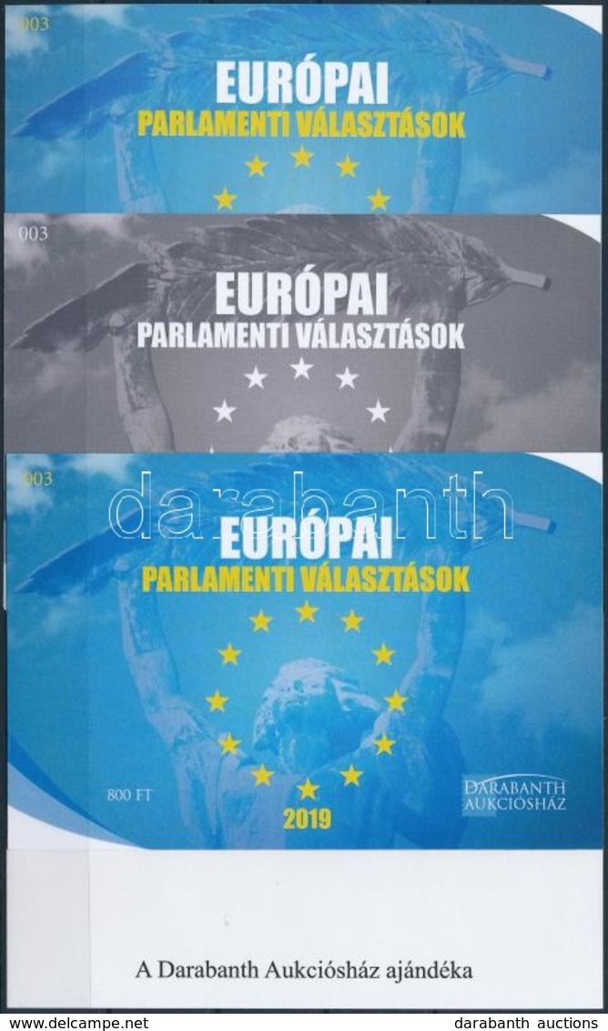 ** 2019 Európai Parlamenti Választások 4 Db-os Emlékív Garnitúra Azonos Sorszámmal No 003 - Sonstige & Ohne Zuordnung