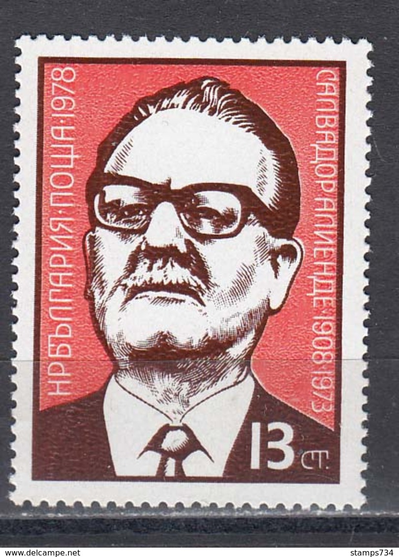 Bulgaria 1978 - 70th Birthday Of Salvador Allende, Chilean President, Mi-Nr. 2718, MNH** - Unused Stamps