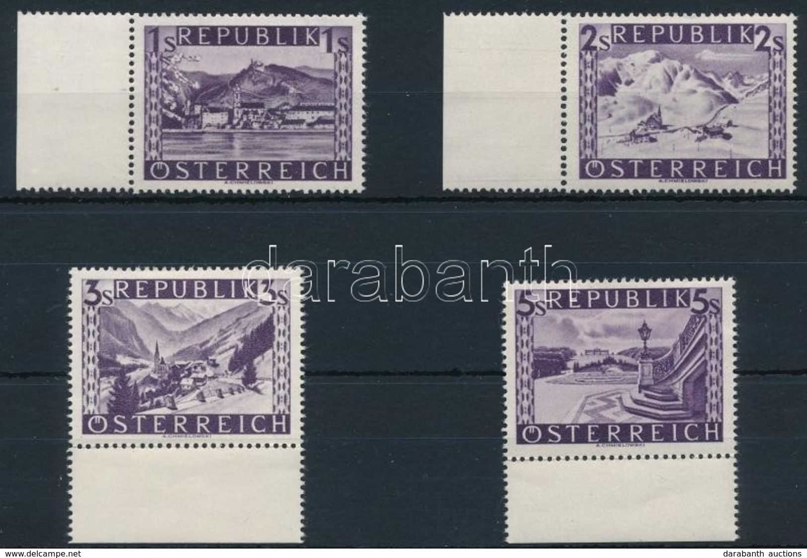 ** 1947 Tájképek Sor 4 ívszéli Záróértéke Mi 850-853 - Other & Unclassified