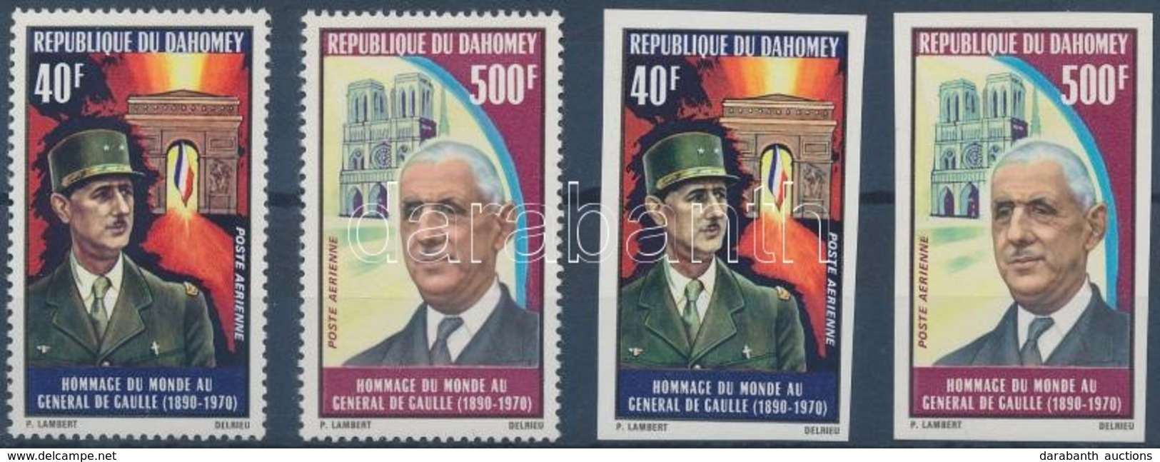 ** 1971 Charles De Gaulle Fogazott + Vágott Sor Mi 444-445 - Other & Unclassified