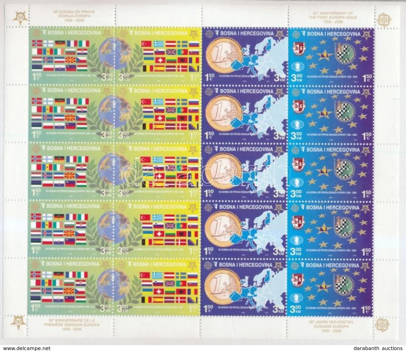 ** 2005 50 éves Az Europa CEPT Bélyeg Kisív Mi  419 A-422 A - Sonstige & Ohne Zuordnung