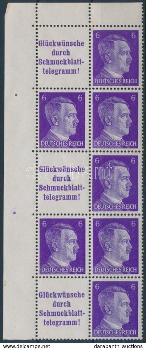 ** 1941 Hitler ívsarki 10-es Tömb Bélyegfüzet összefüggés Mi S287, S288 - Other & Unclassified