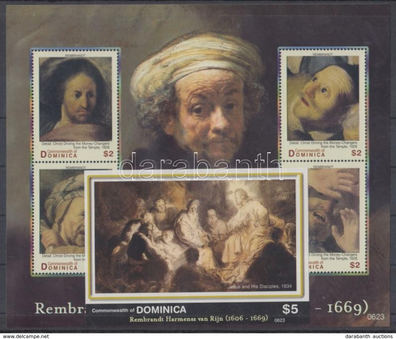 ** 2007 400 éve Született Rembrandt Kisív Mi 3798-3801 + Vágott Blokk Mi 524 - Sonstige & Ohne Zuordnung