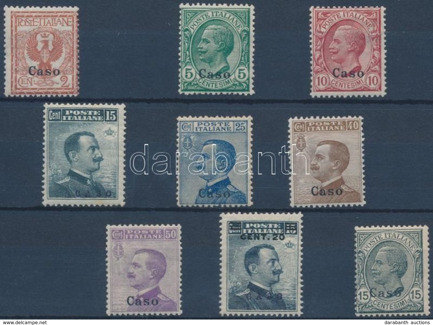 * 1912 Forgalmi 9 érték Caso Felülnyomással Mi 3-10, 12 II - Other & Unclassified