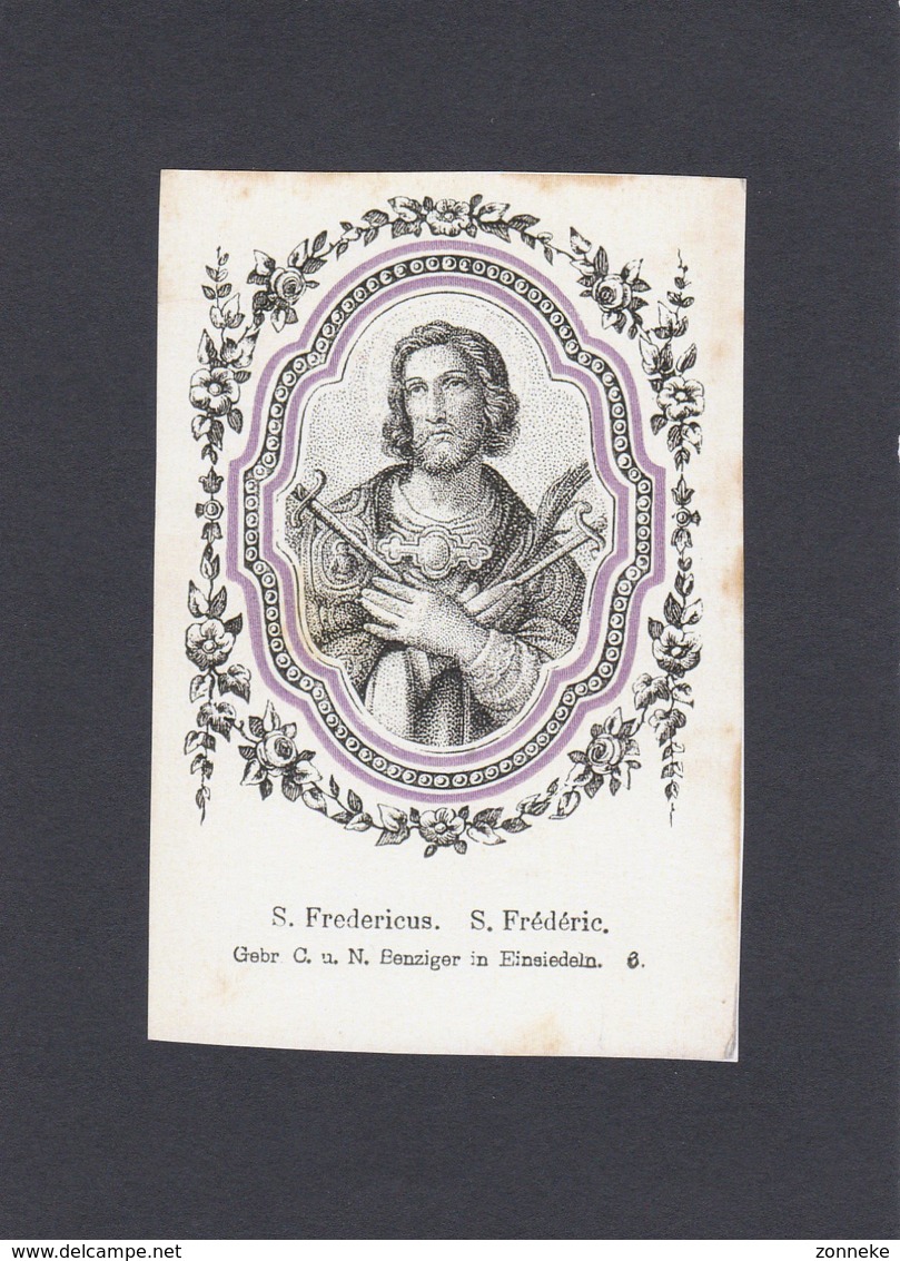 5 Devotieprenten S.Fredericus- S.Carolus Borrom - Franciscus De Sales- St.Antonius Abbas - St. Pierre - Religion & Esotericism