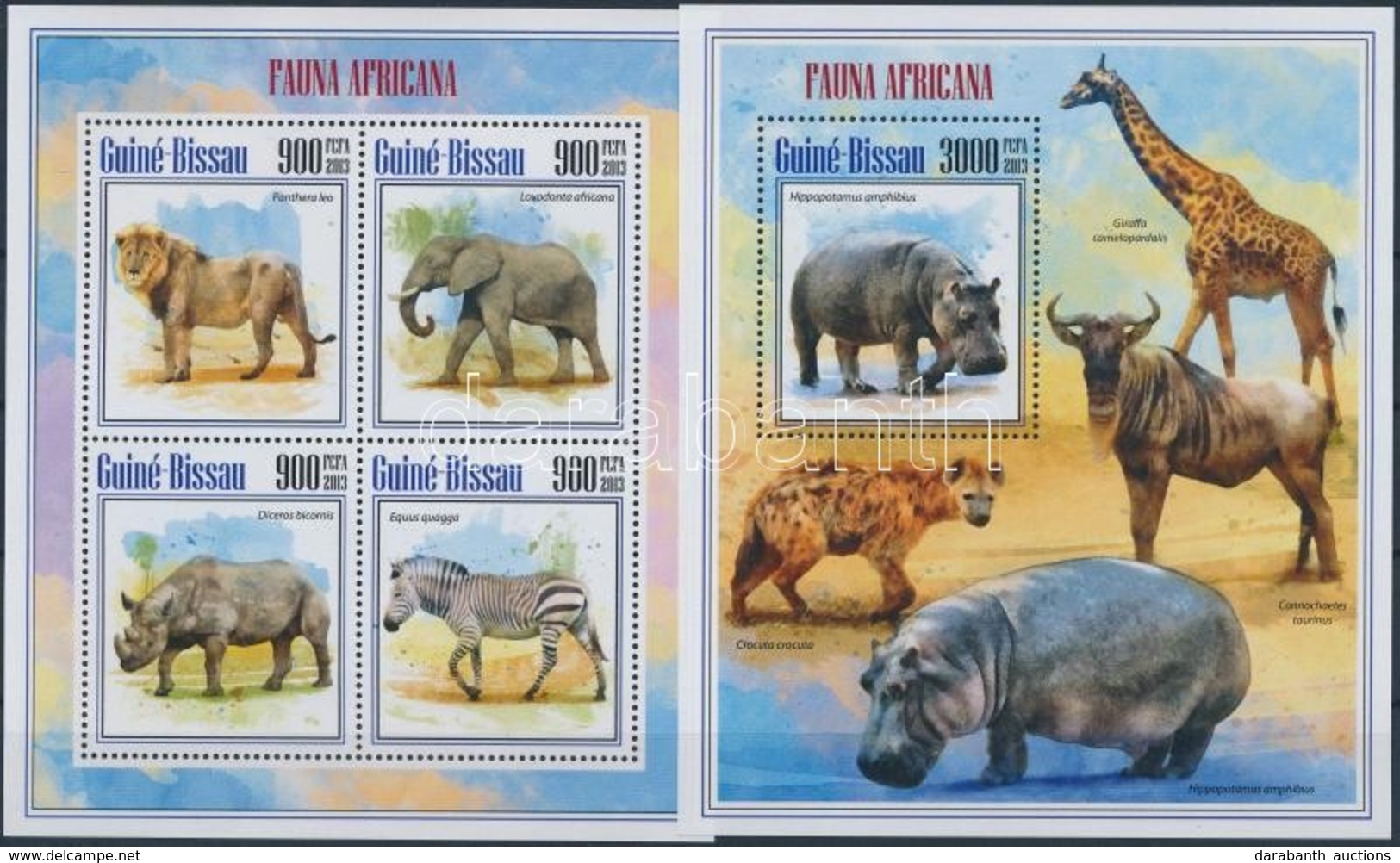 ** 2013 Afrikai állatok Kisív 4é + Blokk - Sonstige & Ohne Zuordnung