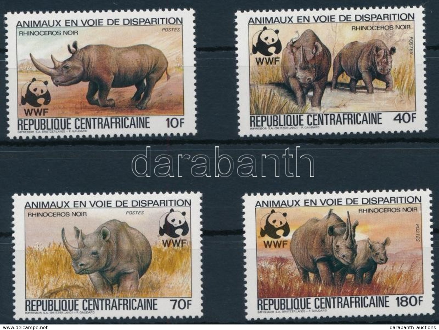 ** 1983 WWF Rinocérosz Sor,
WWF Rhino Set
Mi 985-989 - Other & Unclassified