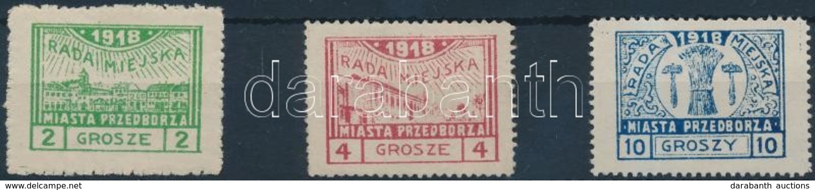 * 1918 Przedborz Helyi Kiadás Sor 3 értéke Mi 7A-8A, 10 A - Sonstige & Ohne Zuordnung