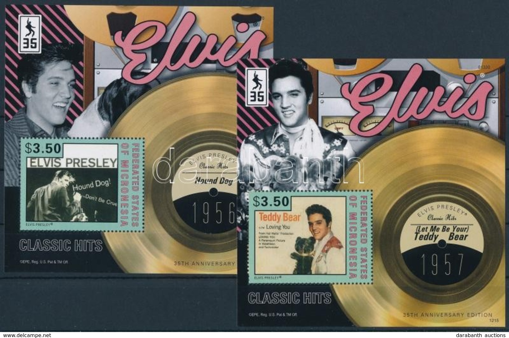 ** 2012 Elvis Presley Blokksor Mi 218-222 - Sonstige & Ohne Zuordnung