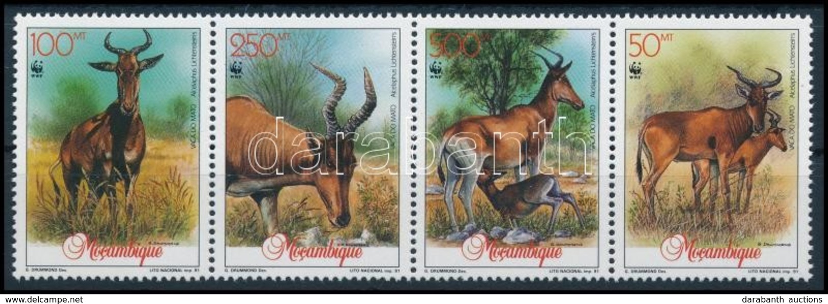 ** 1991 WWF Antilop Négyescsík,
WWF Antelope Stripe Of 4
Mi 1231-1234 - Other & Unclassified