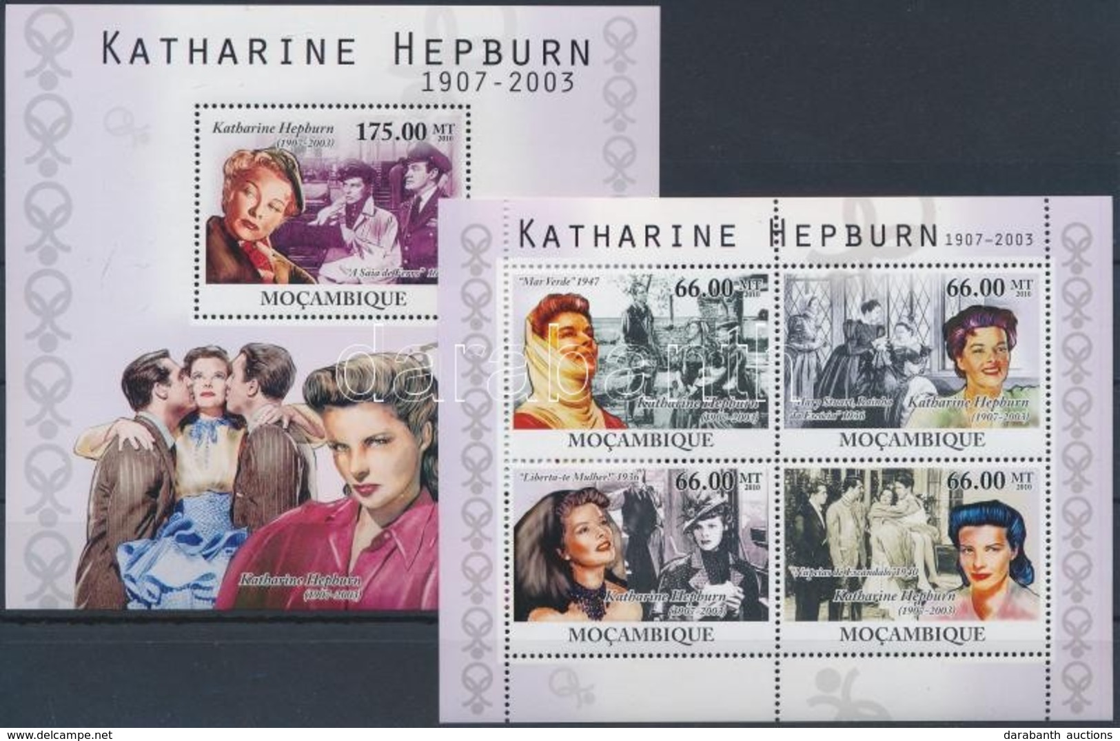 ** 2010 Katharine Hepburn Kisív Mi 4220-4223 + Blokk Mi 396 - Other & Unclassified