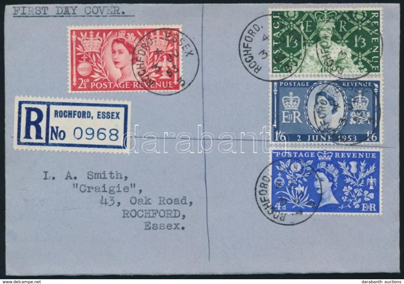 1953 Koronázás Mi 274-277 FDC - Other & Unclassified