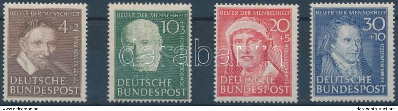 * 1951 Az Emberiség Jótevői Sor (enyhén Eltolódott Bélyegkép) Mi 143-146 - Other & Unclassified