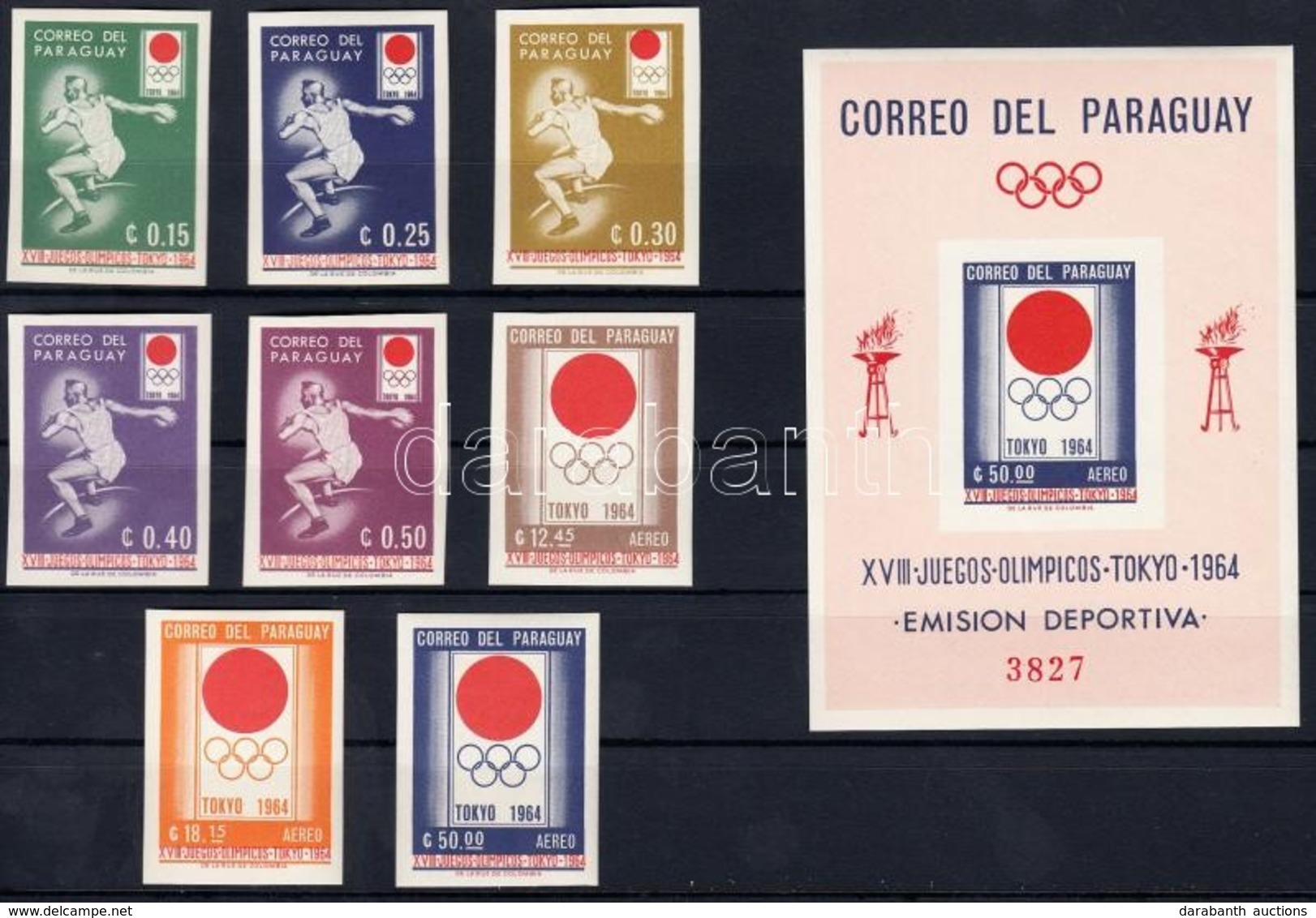 ** 1964 Tokiói Olimpia Sor Mi 1273-1280 + Blokk Mi 51 - Sonstige & Ohne Zuordnung