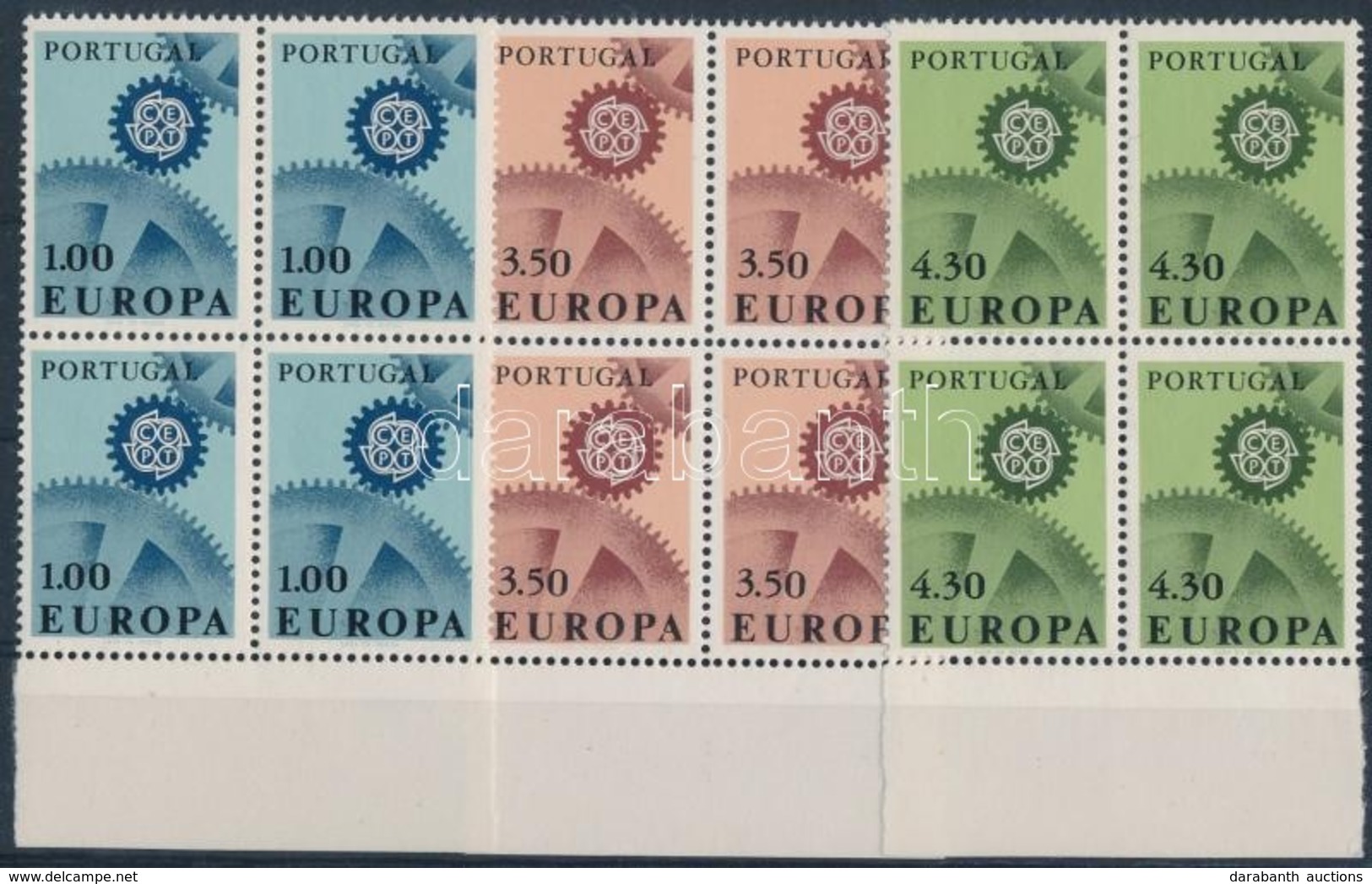 ** 1967 Európa CEPT Sor ívszéli 4-es Tömbökben Mi 1026-1028 (Mi EUR 100,-) - Otros & Sin Clasificación