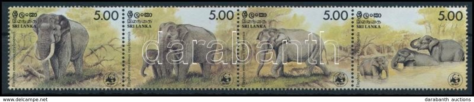** 1986 WWF Elefántok Négyescsík,
WWF Elephants Stripe Of 4
Mi 753-756 - Sonstige & Ohne Zuordnung