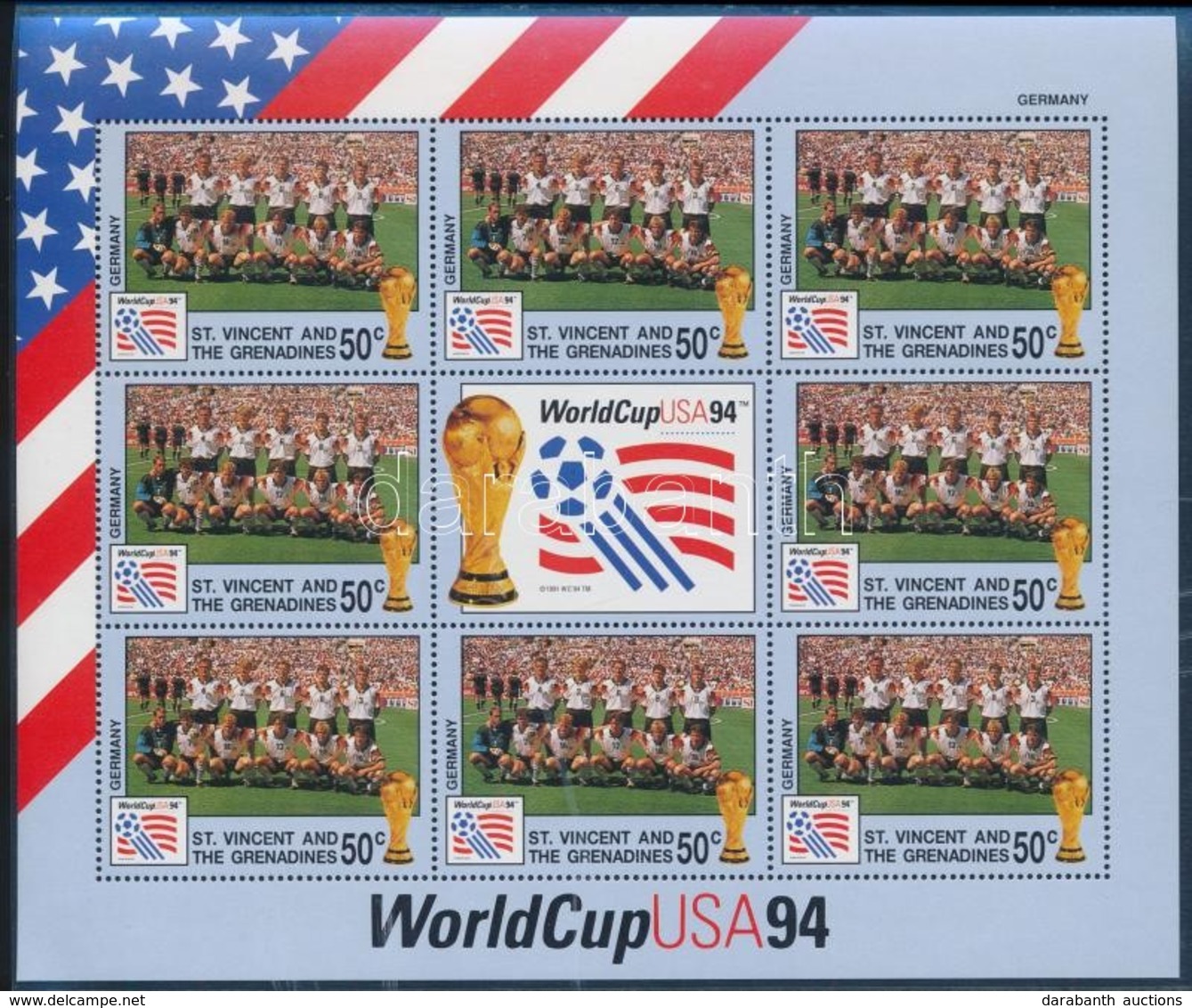 ** 1994 Labdarúgó-világkupa 1994, USA Hiányos Kisív Sor, Duplákkal,
Football World Cup 1994, USA Not Complete Mini Sheet - Other & Unclassified