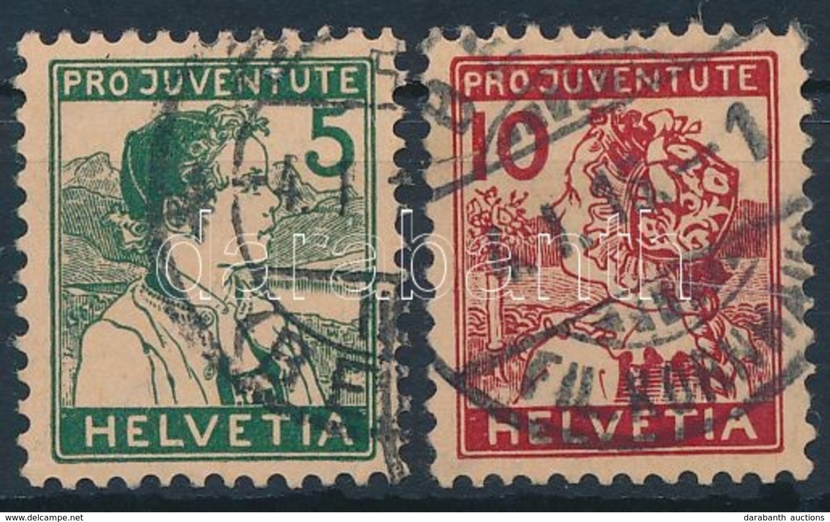 O 1915 Pro Juventute Sor Mi 128-129 - Other & Unclassified