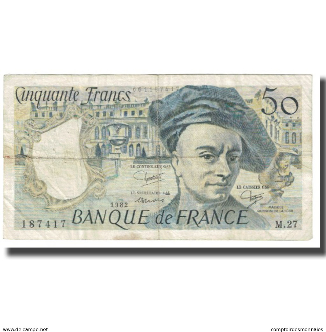 France, 50 Francs, Quentin De La Tour, 1981, STROHL TRONCHE DENTAUD, TB - 50 F 1976-1992 ''Quentin De La Tour''