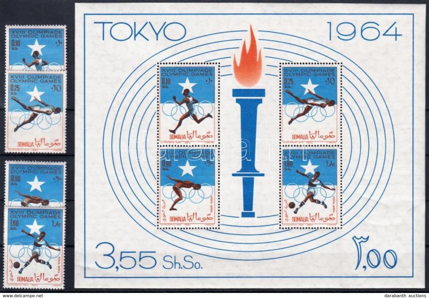 ** 1964 Tokiói Olimpia Sor Mi 60-63 + Blokk Mi 1 - Other & Unclassified