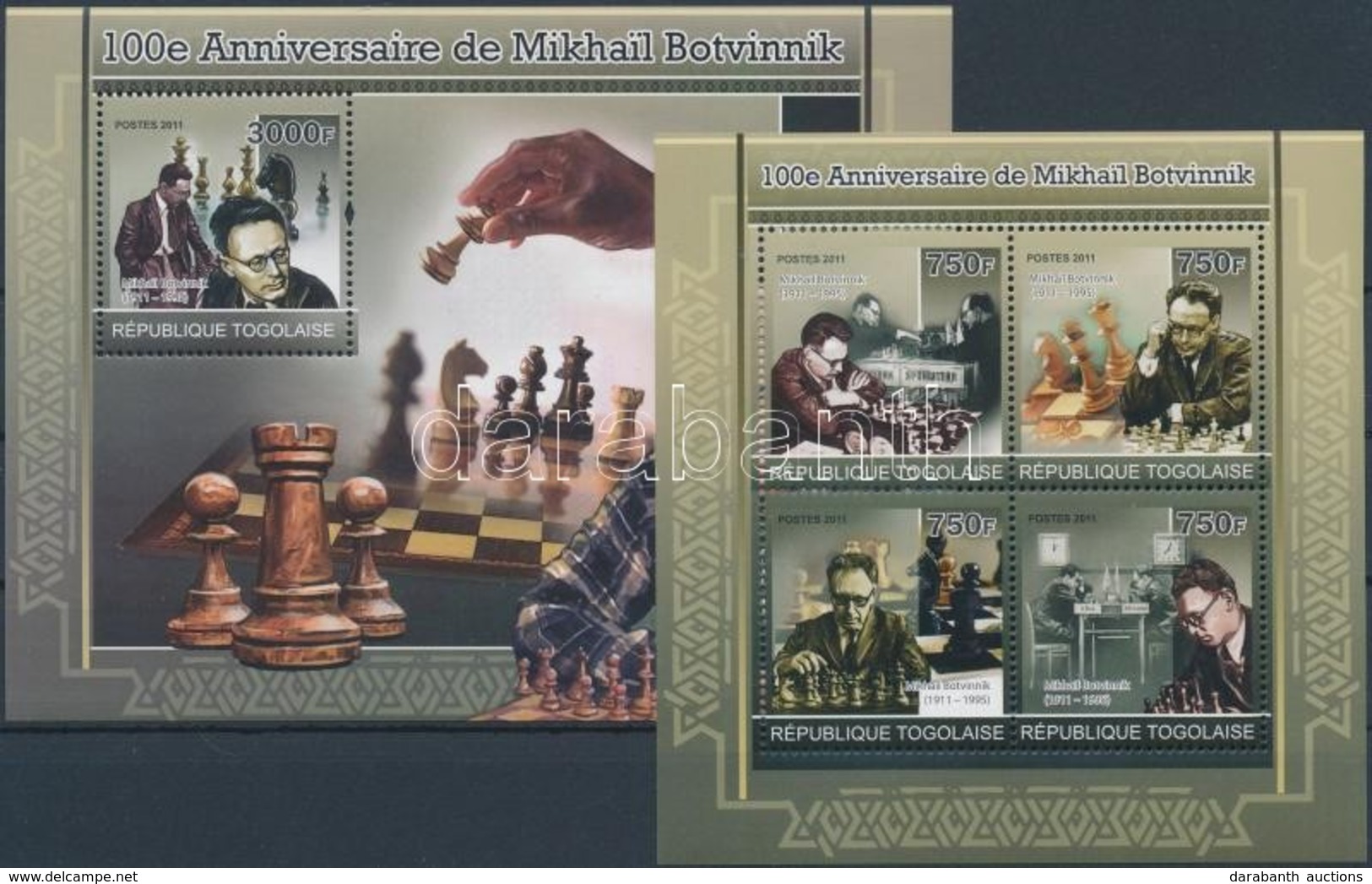 ** 2011 100 éve Született Mihail Botvinnik, Sakkozó Kisív Mi 3914-39117 + Blokk Mi 593 - Other & Unclassified