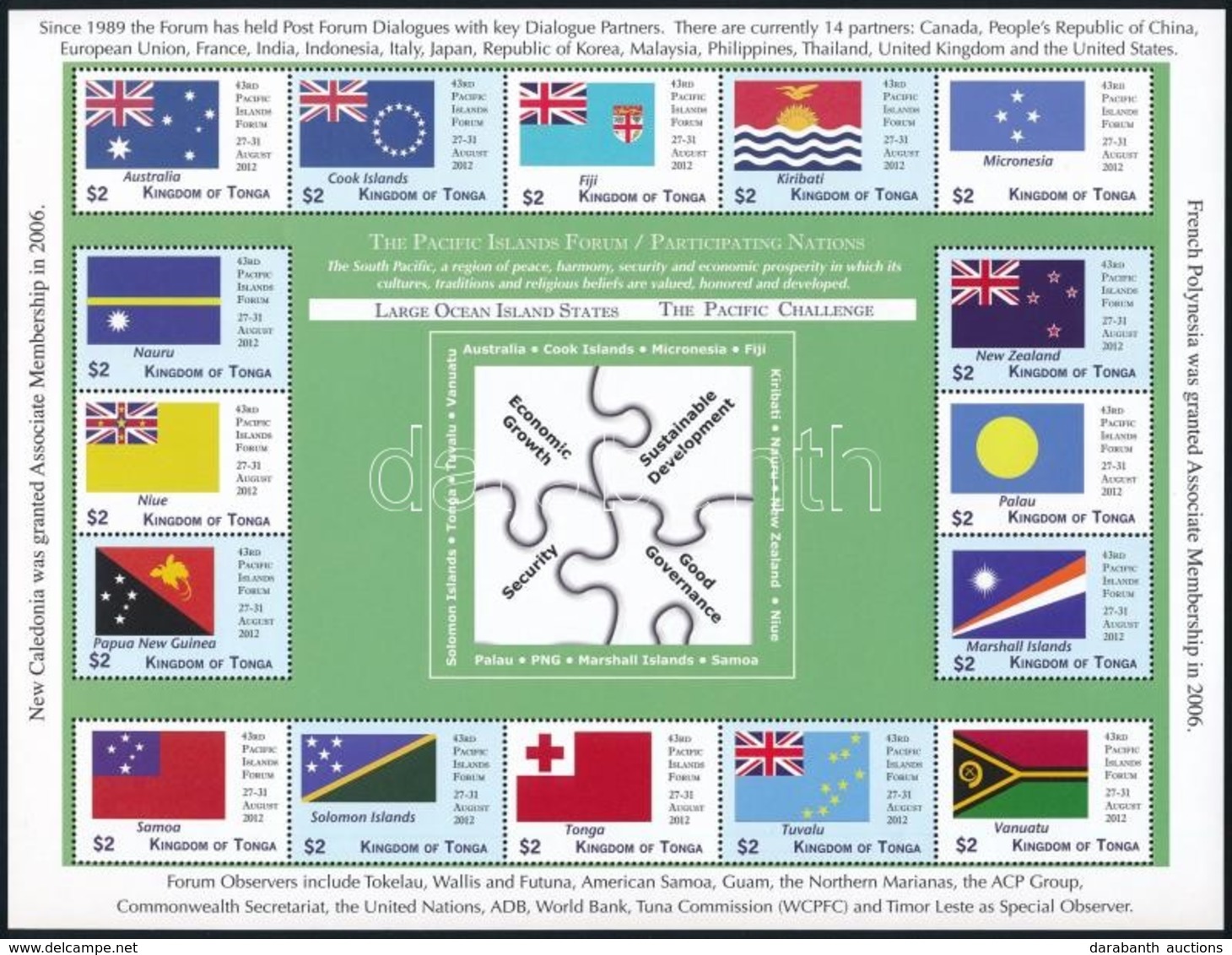 ** 2012 Csendes-óceáni Szigetek Konferenciája, Zászlók 2 Kisív Mi 1805-1834 - Other & Unclassified