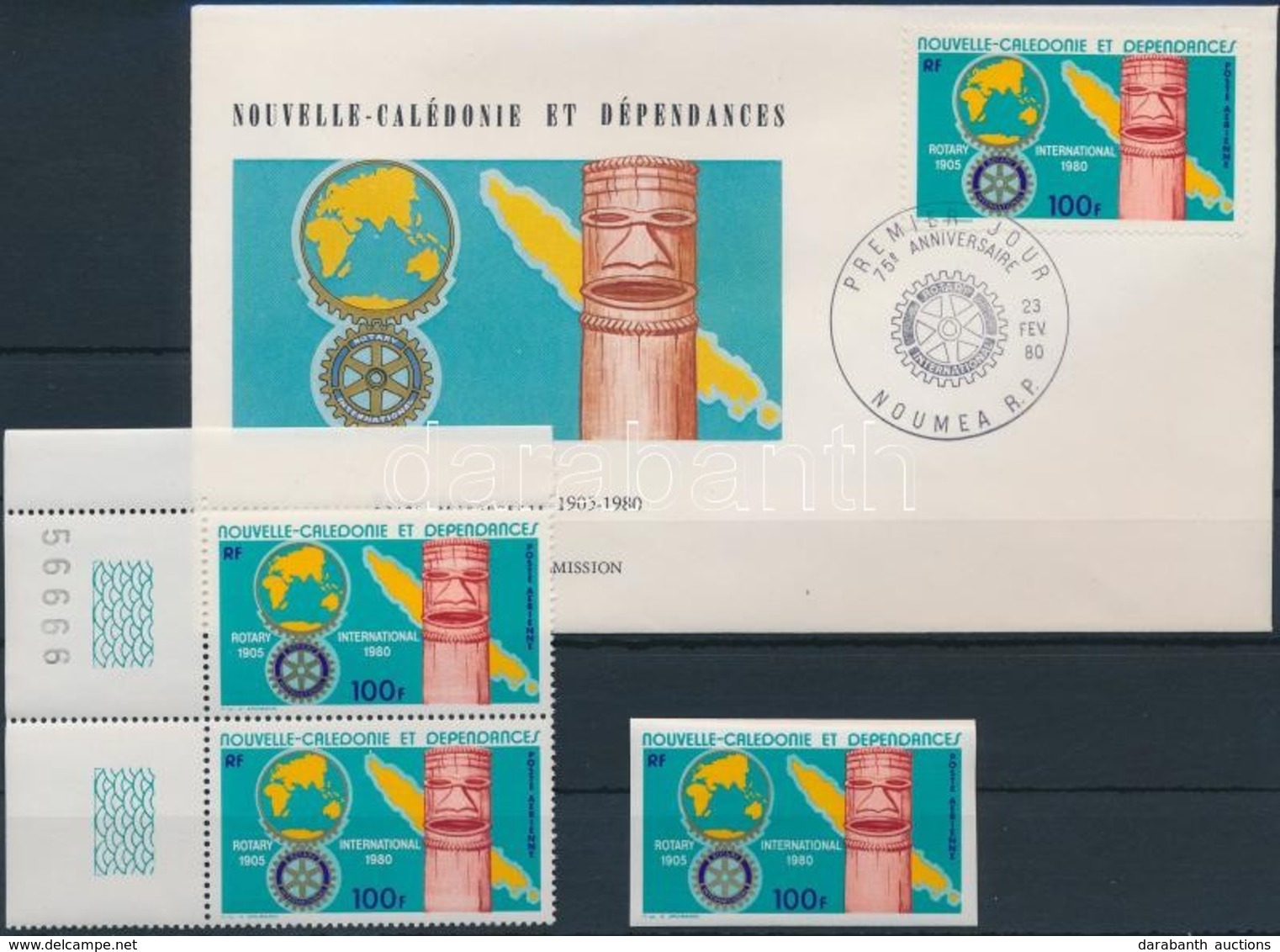 ** 1980 Rotary ívsarki Pár + Vágott érték Mi 643 + FDC - Other & Unclassified