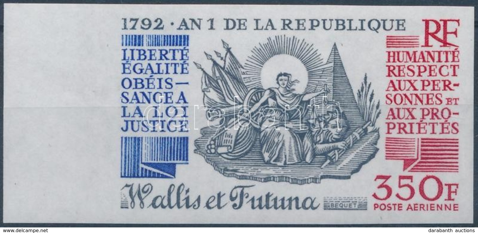** 1992 Az Első Francia Köztársaság évének 200. évfordulója ívszéli Vágott Bélyeg Mi 628 - Otros & Sin Clasificación