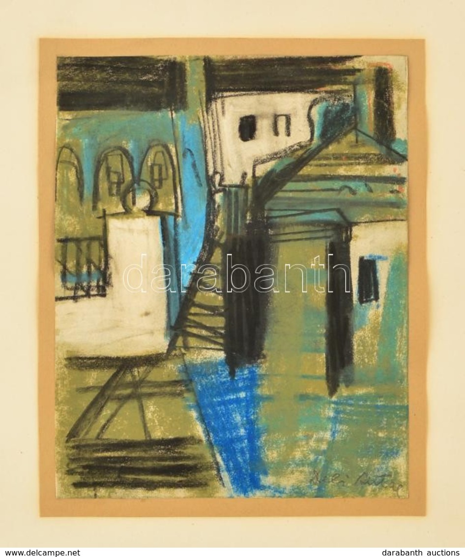 Deli Antal (1886-1960): Házak. Pasztell-szén, Papír, Jelzett, 18,5×15 Cm - Other & Unclassified