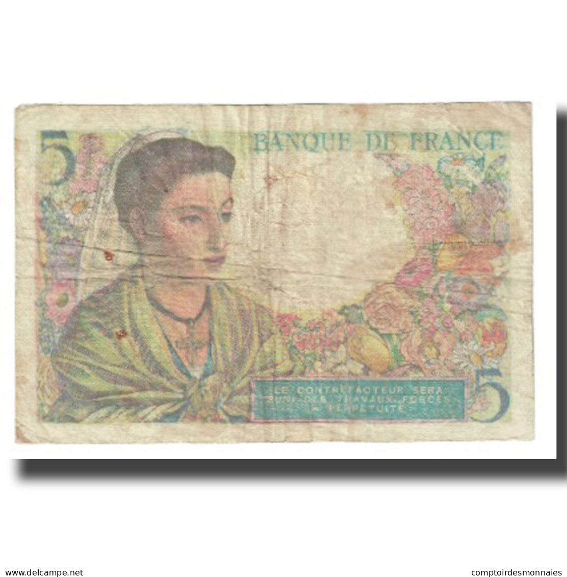 France, 5 Francs, Berger, 1943, P. Rousseau And R. Favre-Gilly, 1943-08-05, TB - 5 F 1943-1947 ''Berger''