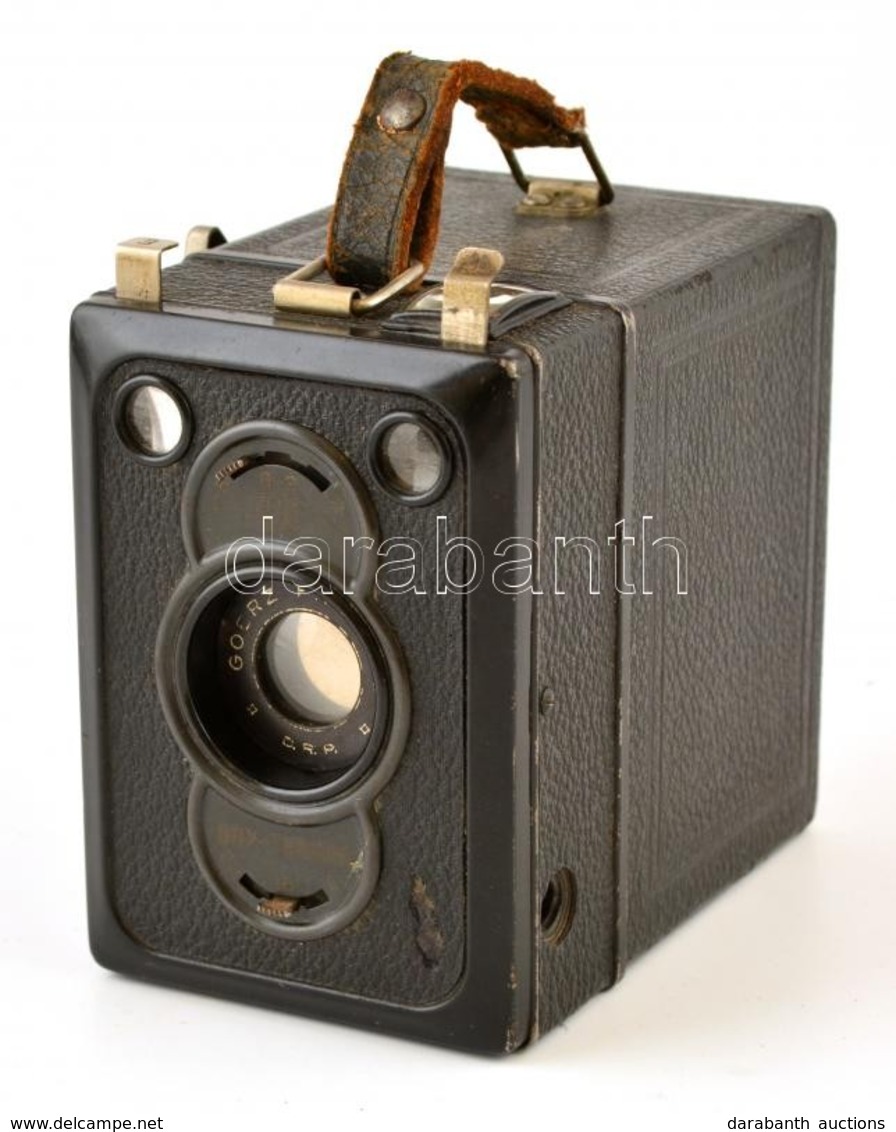 Zeiss Ikon Box Tengor 6x9 Cm Rollfilmes Kamera, Goerz Frontar Objektívvel, Nem Kipróbált, A Bőrszíj Kopott, 7x10x11 Cm - Fotoapparate